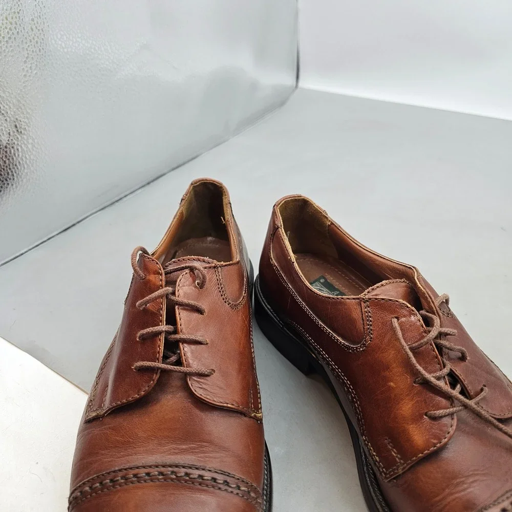 Cable & Co Men Control Structure Cap Toe Oxford Brown Leather Made in Italy 10.5